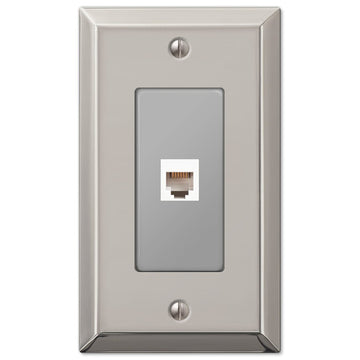 Century Polished Nickel Steel - 1 Phone Jack Wallplate - Wallplate Warehouse 163PHPN 070686580509 Phone Jacks