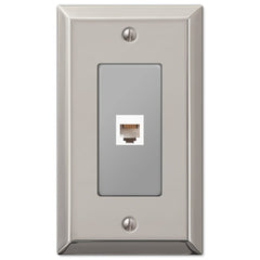 Century Polished Nickel Steel - 1 Phone Jack Wallplate