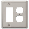 Century Polished Nickel Steel - 1 Rocker / 1 Duplex Wallplate - Wallplate Warehouse 163RDPN 070686574225 1 Rocker / 1 Duplex