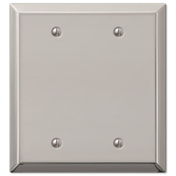 Century Polished Nickel Steel - 2 Blank Wallplate - Wallplate Warehouse 163BBPN 070686574317 2 Blank