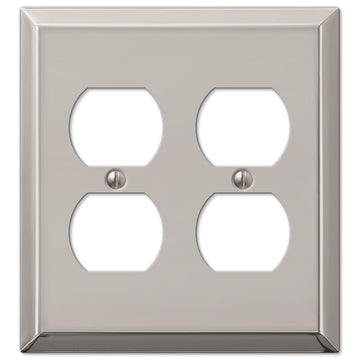 Century Polished Nickel Steel - 2 Duplex Wallplate - Wallplate Warehouse 163DDPN 070686574201 2 Duplex