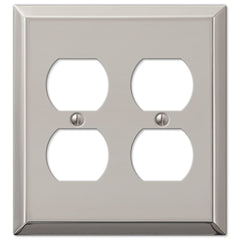Century Polished Nickel Steel - 2 Duplex Wallplate