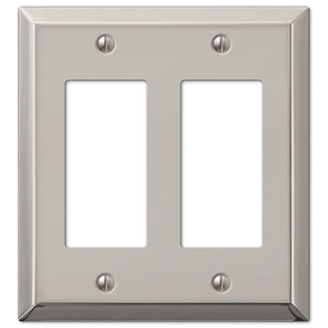 Century Polished Nickel Steel - 2 Rocker Wallplate - Wallplate Warehouse 163RRPN 070686574218 2 Rocker