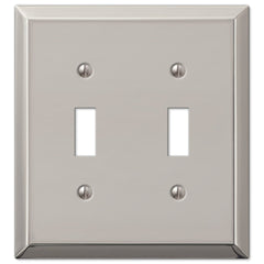 Century Polished Nickel Steel - 2 Toggle Wallplate