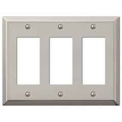 Century Polished Nickel Steel - 3 Rocker  Wallplate
