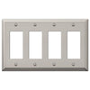Century Polished Nickel Steel - 4 Rocker Wallplate - Wallplate Warehouse 163R4PN 070686574287 4 Rocker