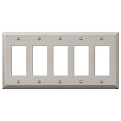 Century Polished Nickel Steel - 5 Rocker  Wallplate