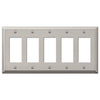 Century Polished Nickel Steel - 5 Rocker Wallplate - Wallplate Warehouse 163R5PN 070686574300 5 Rocker