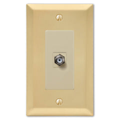 Century Satin Brass Steel - 1 Cable Jack Wallplate