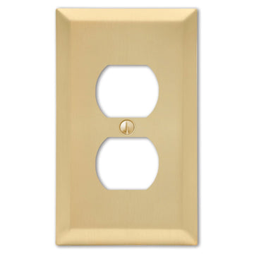 Century Satin Brass Steel - 1 Duplex Wallplate - Wallplate Warehouse 163DSB 070686586167 1 Duplex