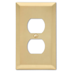 Century Satin Brass Steel - 1 Duplex Wallplate