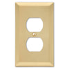 Century Satin Brass Steel - 1 Duplex Wallplate - Wallplate Warehouse 163DSB 070686586167 1 Duplex