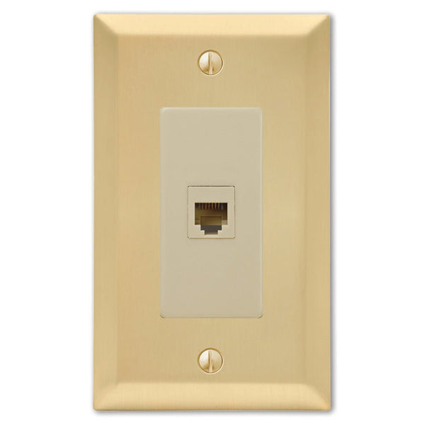 Century Satin Brass Steel - 1 Phone Jack Wallplate - Wallplate Warehouse 163PHSB 070686586853 Phone Jacks