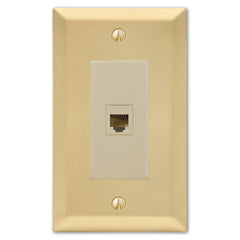 Century Satin Brass Steel - 1 Phone Jack Wallplate