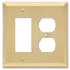 Century Satin Brass Steel - 1 Rocker / 1 Duplex Wallplate - Wallplate Warehouse 163RDSB 070686586815 1 Rocker / 1 Duplex