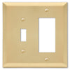 Century Satin Brass Steel - 1 Toggle / 1 Rocker Wallplate - Wallplate Warehouse 163TRSB 070686586792 1 Toggle / 1 Rocker