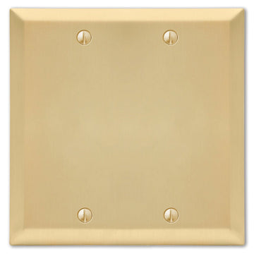 Century Satin Brass Steel - 2 Blank Wallplate - Wallplate Warehouse 163BBSB 070686586839 2 Blank