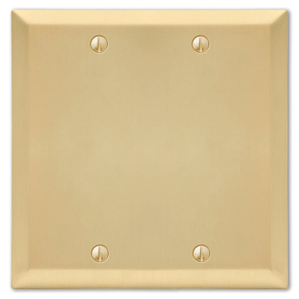 Century Satin Brass Steel - 2 Blank Wallplate - Wallplate Warehouse 163BBSB 070686586839 2 Blank