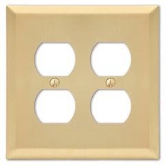 Century Satin Brass Steel - 2 Duplex Wallplate