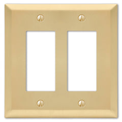 Century Satin Brass Steel - 2 Rocker  Wallplate