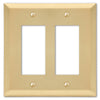 Century Satin Brass Steel - 2 Rocker Wallplate - Wallplate Warehouse 163RRSB 070686586754 2 Rocker