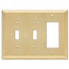 Century Satin Brass Steel - 2 Toggle / 1 Rocker Wallplate - Wallplate Warehouse 163TTRSB 070686586808 2 Toggle / 1 Rocker