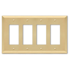 Century Satin Brass Steel - 4 Rocker  Wallplate