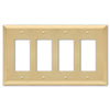 Century Satin Brass Steel - 4 Rocker Wallplate - Wallplate Warehouse 163R4SB 070686586778 4 Rocker