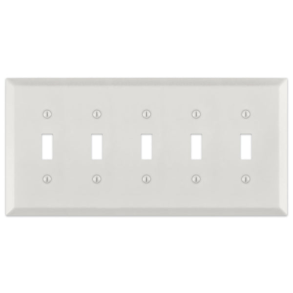 Century Warm White - 5 Toggle Wallplate - Wallplate Warehouse 163T5-WW-B 70686022702 5 Toggle