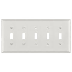 Century Warm White - 5 Toggle Wallplate