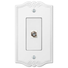 Charleston White Plastic - 1 Cable Jack Wallplate