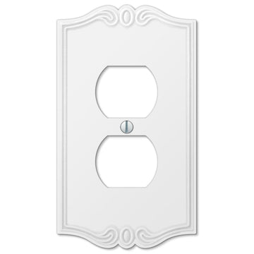 Charleston White Plastic - 1 Duplex Wallplate - Wallplate Warehouse 39DW 070686575918 1 Duplex