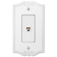 Charleston White Plastic - 1 Phone Jack Wallplate