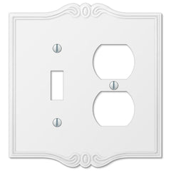 Charleston White Plastic - 1 Toggle / 1 Duplex Wallplate