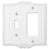 Charleston White Plastic - 1 Toggle / 1 Rocker Wallplate - Wallplate Warehouse 39TRW 070686575970 1 Toggle / 1 Rocker
