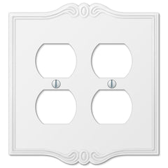Charleston White Plastic - 2 Duplex Wallplate