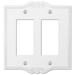 Charleston White Plastic - 2 Rocker Wallplate