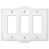 Charleston White Plastic - 3 Rocker Wallplate - Wallplate Warehouse 39RRRW 070686575963 3 Rocker