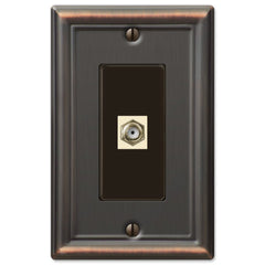 Chelsea Aged Bronze Steel - 1 Cable Jack Wallplate