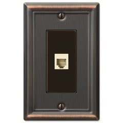 Chelsea Aged Bronze Steel - 1 Phone Jack Wallplate