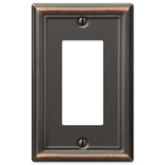 Chelsea Aged Bronze Steel - 1 Rocker Wallplate