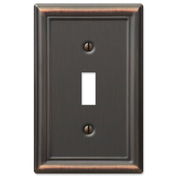 Chelsea Aged Bronze Steel - 1 Toggle Wallplate - Wallplate Warehouse 149TDB 070686559673 1 Toggle