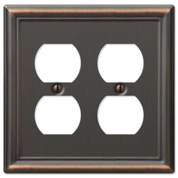 Chelsea Aged Bronze Steel - 2 Duplex Wallplate - Wallplate Warehouse 149DDDB 070686559772 2 Duplex