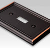Chelsea Aged Bronze Steel - 4 Rocker Wallplate - Wallplate Warehouse 149R4DB 070686559826 4 Rocker