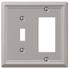 Chelsea Brushed Nickel Steel - 1 Toggle / 1 Rocker Wallplate