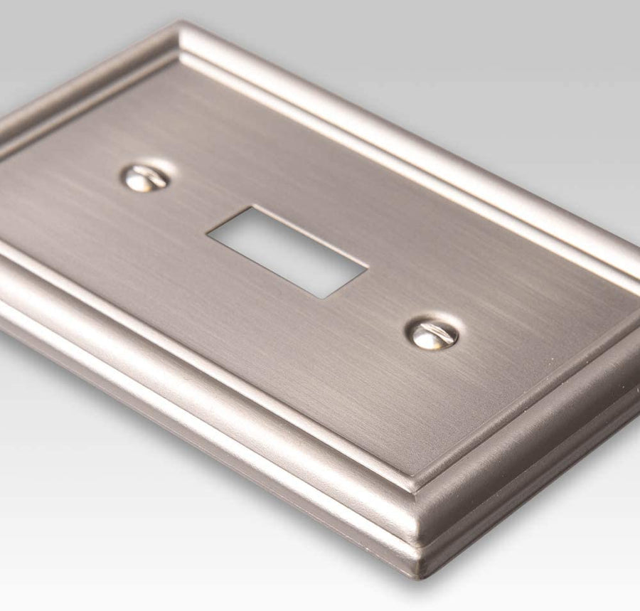 Chelsea Brushed Nickel Steel - 1 Toggle Wallplate - Wallplate Warehouse 149TBN 070686559710 1 Toggle