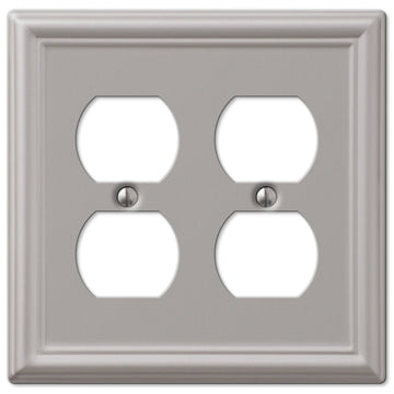 Chelsea Brushed Nickel Steel - 2 Duplex Wallplate - Wallplate Warehouse 149DDBN 070686559864 2 Duplex