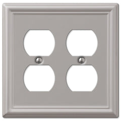 Chelsea Brushed Nickel Steel - 2 Duplex Wallplate