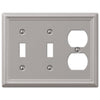 Chelsea Brushed Nickel Steel - 2 Toggle / 1 Duplex Wallplate - Wallplate Warehouse 149TTDBN 070686559956 2 Toggle / 1 Duplex