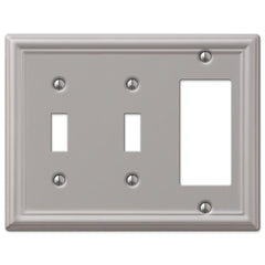 Chelsea Brushed Nickel Steel - 2 Toggle / 1 Rocker Wallplate